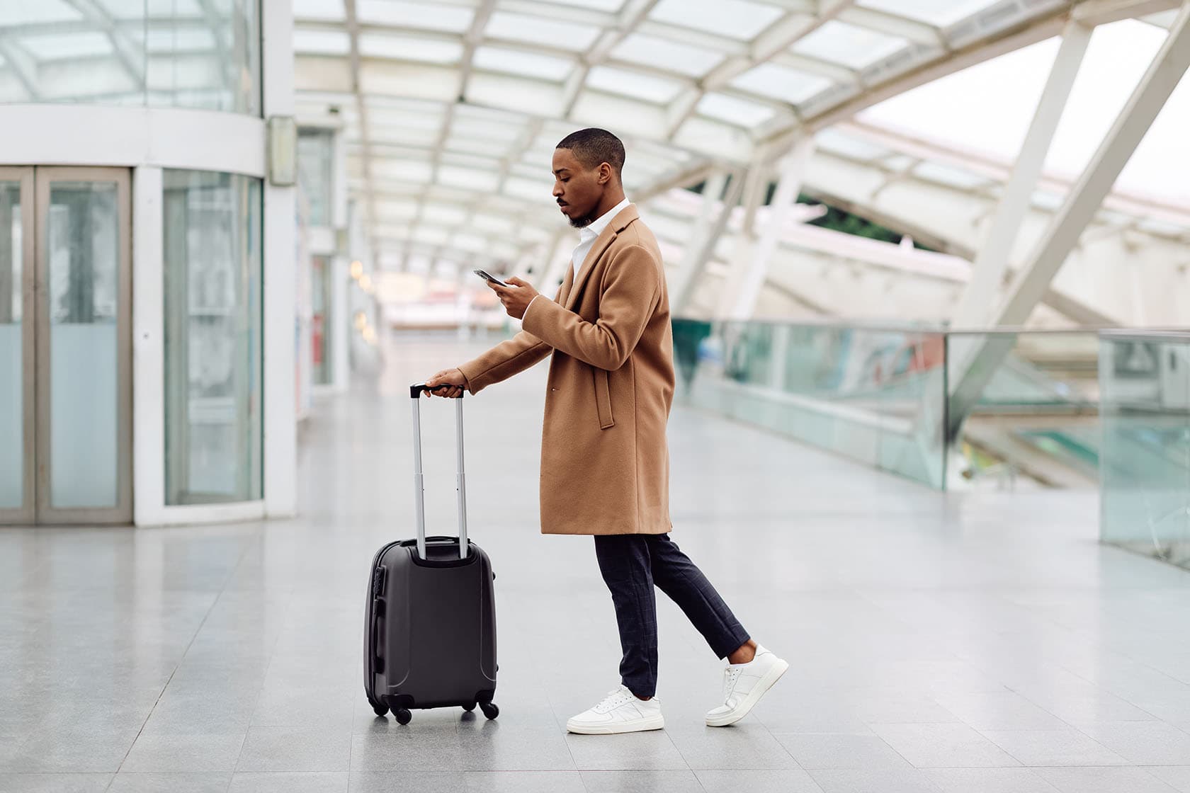 Man ist pünktlich zum Flughafen angekommen